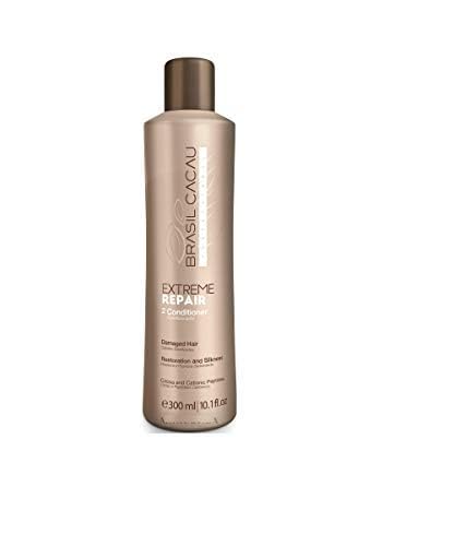 Cadiveu Brasil Cacau Extreme Repair Shampoo and Conditioner– Deep Moisturizing Shampoo for Damaged Hair – With Cocoa Butter & Cationic Peptides – Shine, Strength & Protection – 300ml