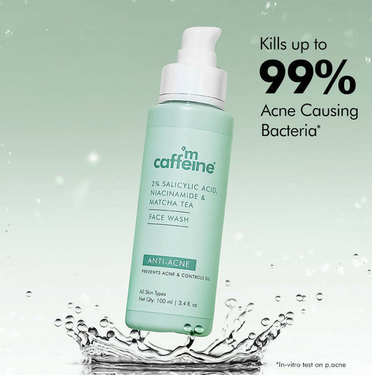 mCaffeine 2% Salicylic Acid Niacinamide & Matcha Tea Face Wash