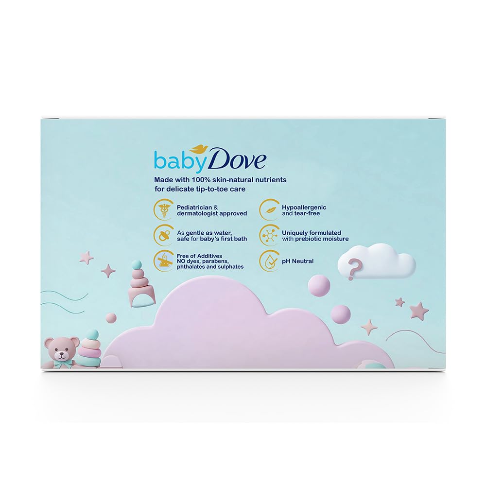 Baby Dove Rich Moisture Baby Care Gift Set – Head to Toe Wash, Hypoallergenic Shampoo, Lotion & Baby Soap Bar | Sensitive Skin Formula | 4 Items | 675 g
