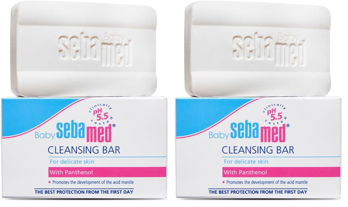 Sebamed Baby Cleansing Bar|pH 5.5 |Newborn bathing|Soap Free|Tear Free|100 gm
