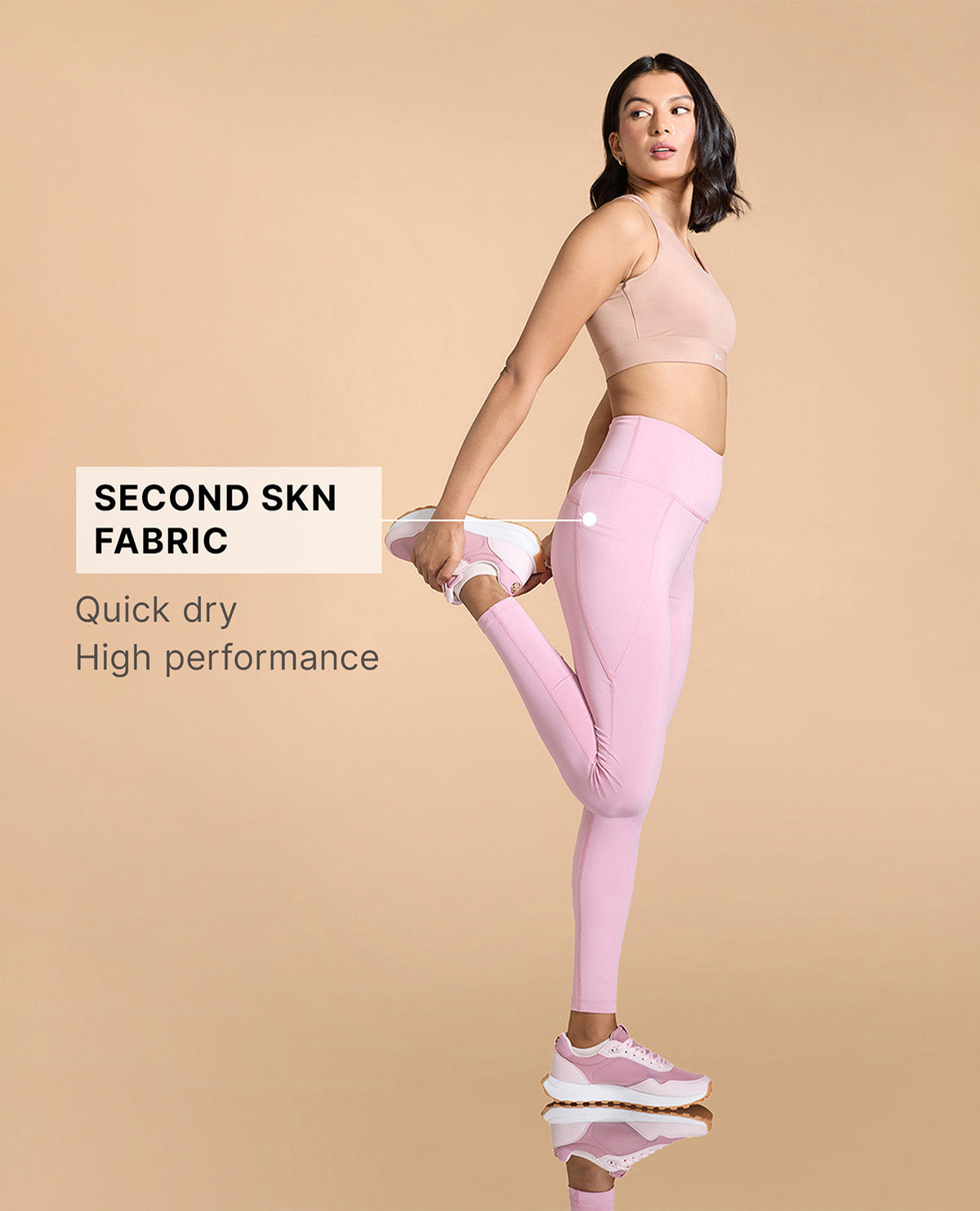 High-Waisted Workout Leggings Pink
