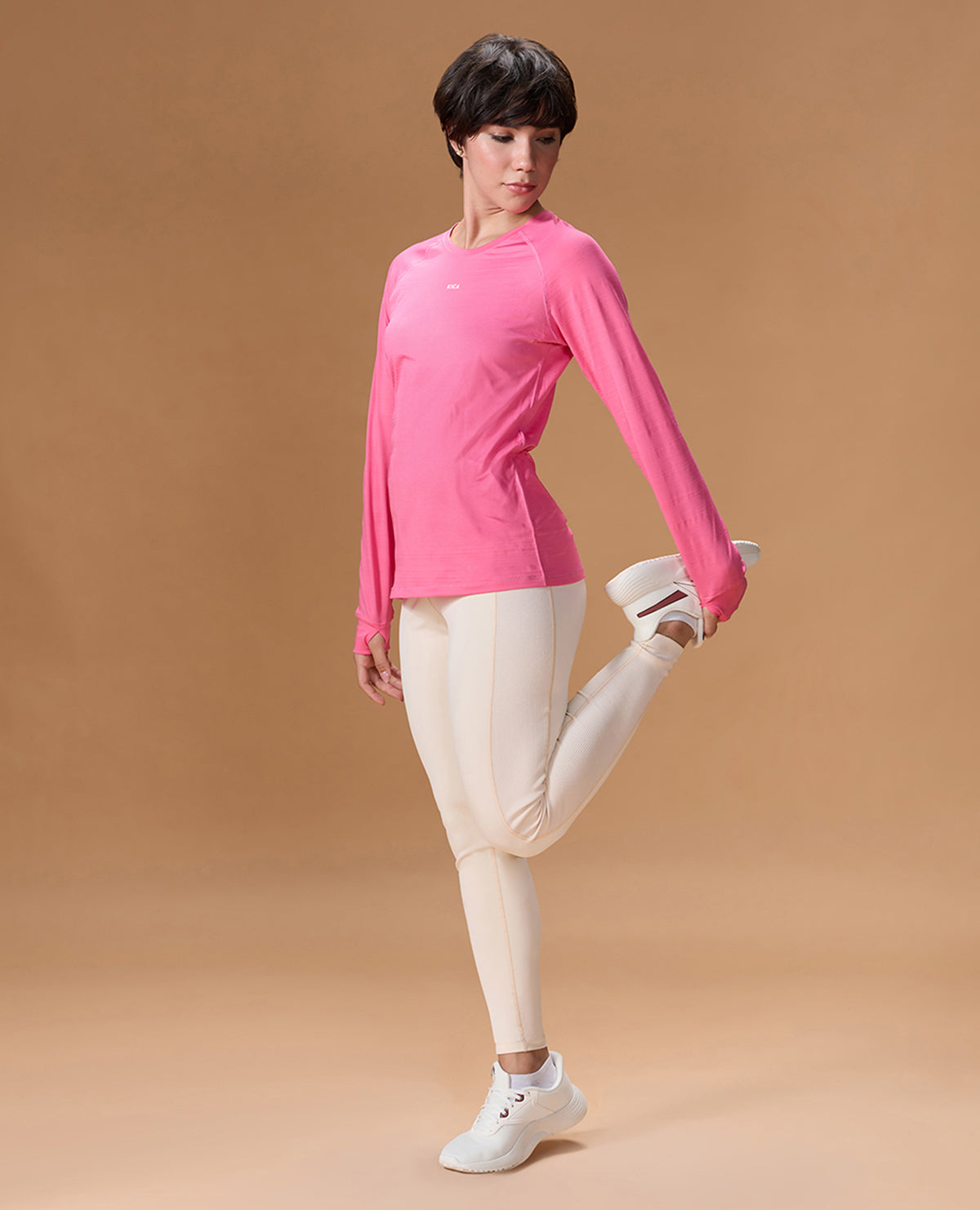 Regular Fit Basic Full Sleeve Top Pink