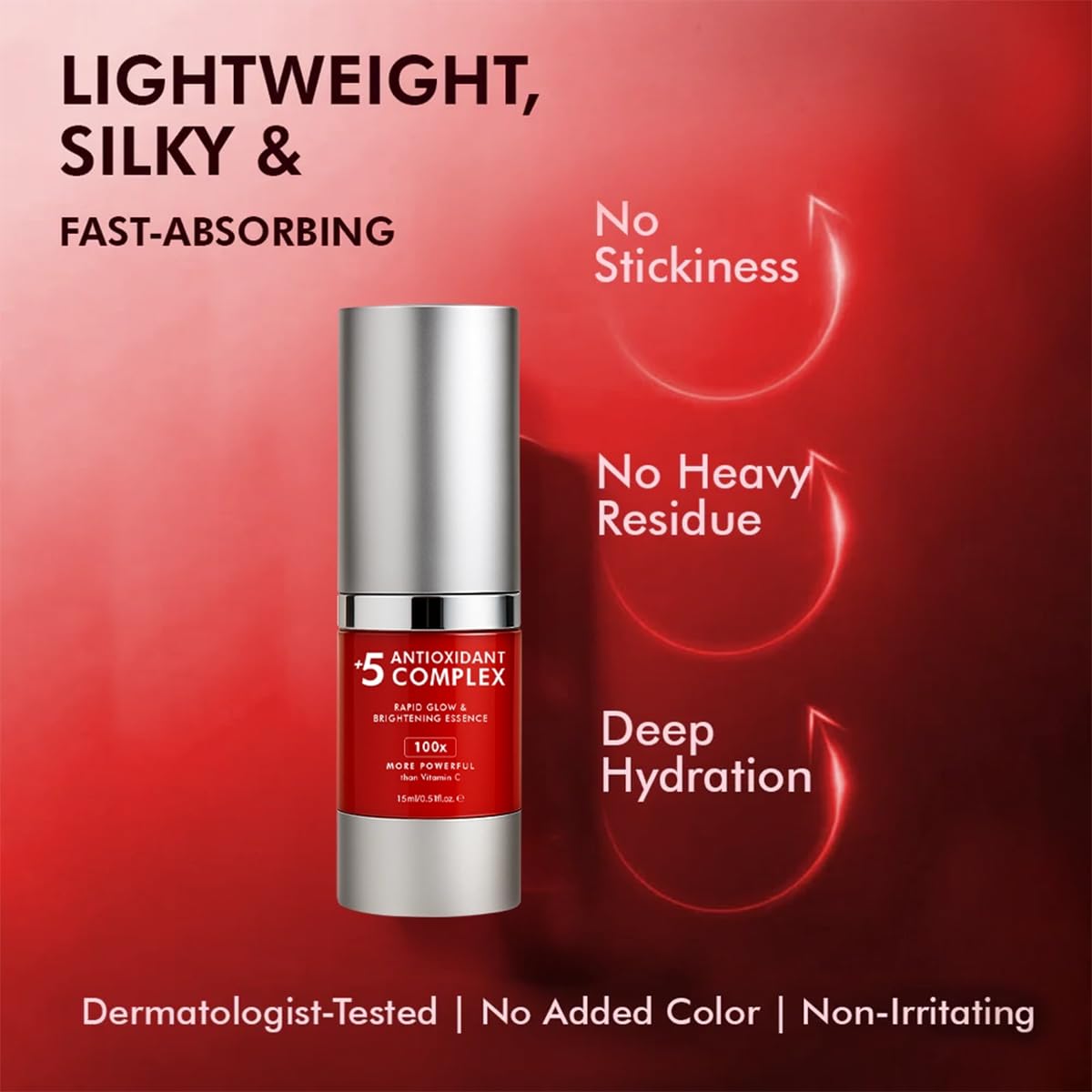 Conscious Chemist® Rapid Glow & Brightening Essence | Face Serum with 5 Antioxidant Complex (100X Stronger Than Vitamin C), Vitamin E & Retinol | For Radiant, Even-Toned Skin, For Men & Women, All Skin Types – 15ml