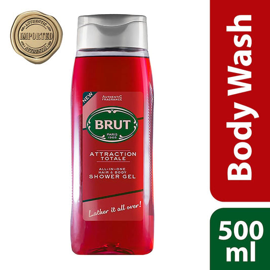 Brut Attraction All-in-One Men's Hair & Body Wash 500ml