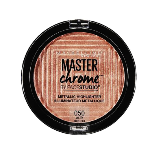Maybelline New York Face Studio Master Chrome Metallic Highlighter, luminous skin, heated tone effect & Metallic Finish - Molten Gold suits medium skin to dark skin tones| 6.7 grams