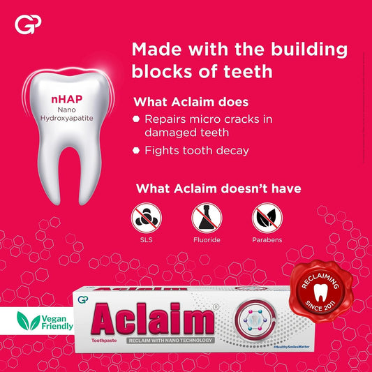 Aclaim Fluoride-Free Toothpaste 70g - Enamel Protection & Whitening