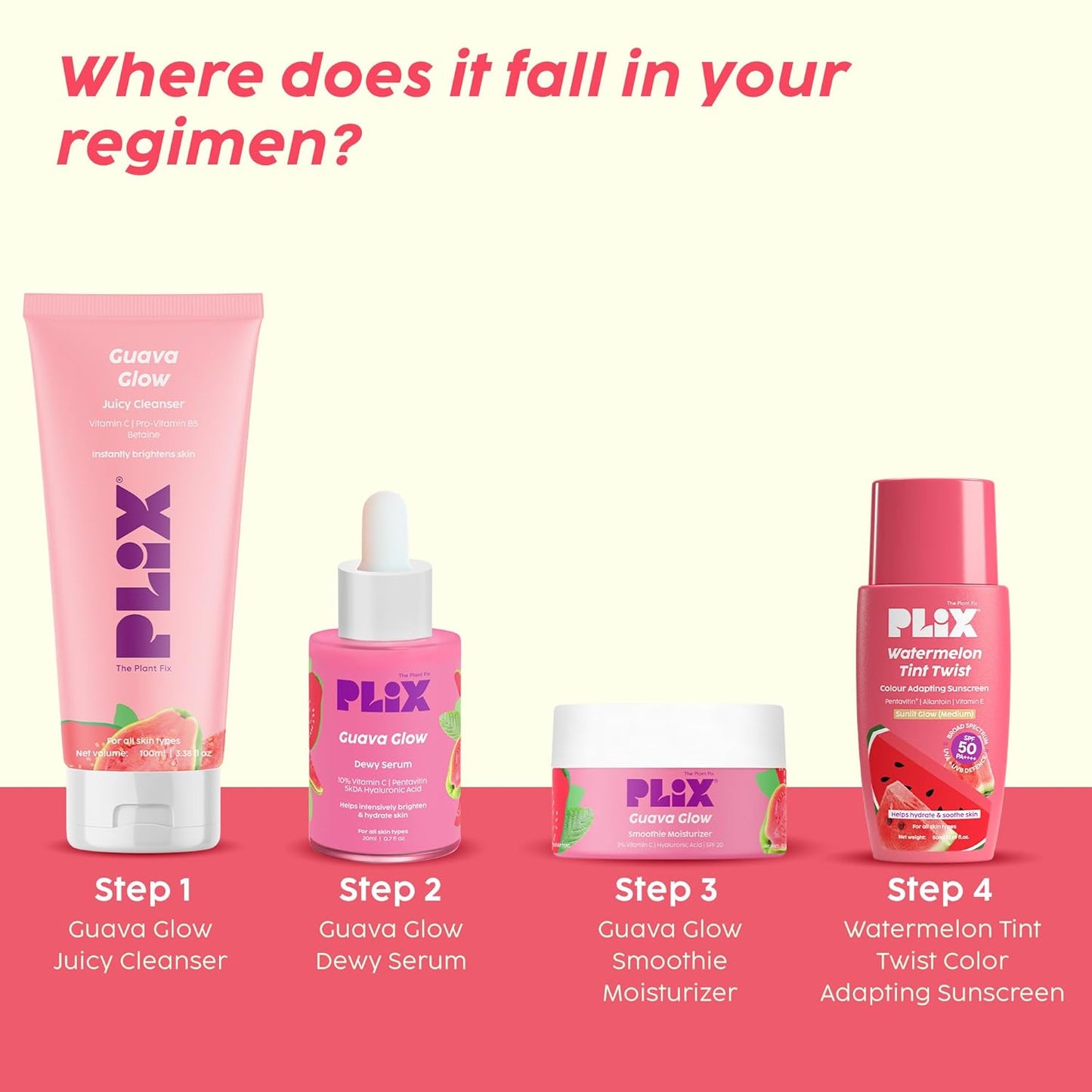 Plix Watermelon Tint SPF 50 Sunscreen for Light Glow & Sun Repair