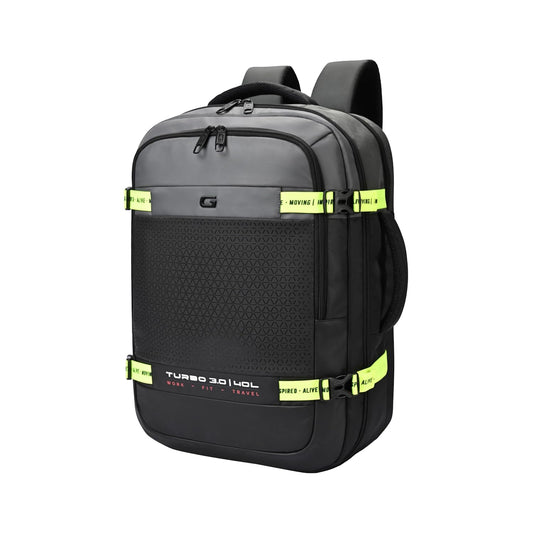 Gear Turbo 4 19"/40L Anti Theft Large Water Resistant 4 Compartment Laptop Backpack with Raincover/Casual Backpack/Daypack/Travel Backpack/College Bag For Men/Women(Brown-Black)