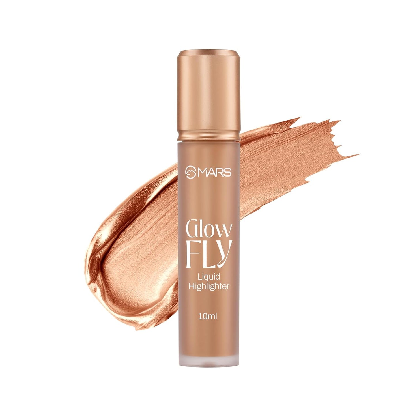 MARS Glow Fly Liquid Highlighter (10 ml) (02-WINGED CHAMPAGNE) | Enriched With Sunflower Seed Oil | Radiant Glow | No Chunky Particles | Light-Weight & Long-Lasting | Ultra Blendable Formula