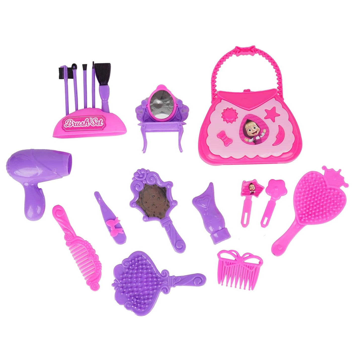 Asian Masha Bear Dress Up & Makeup Kit – Kids Cosmetic Play Set for Girls | Pretend Makeup, Jewelry & Dress-Up Fun | Ages 3+