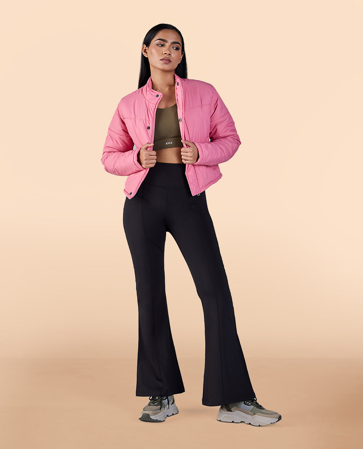 Cropped Puffer Jacket Pink