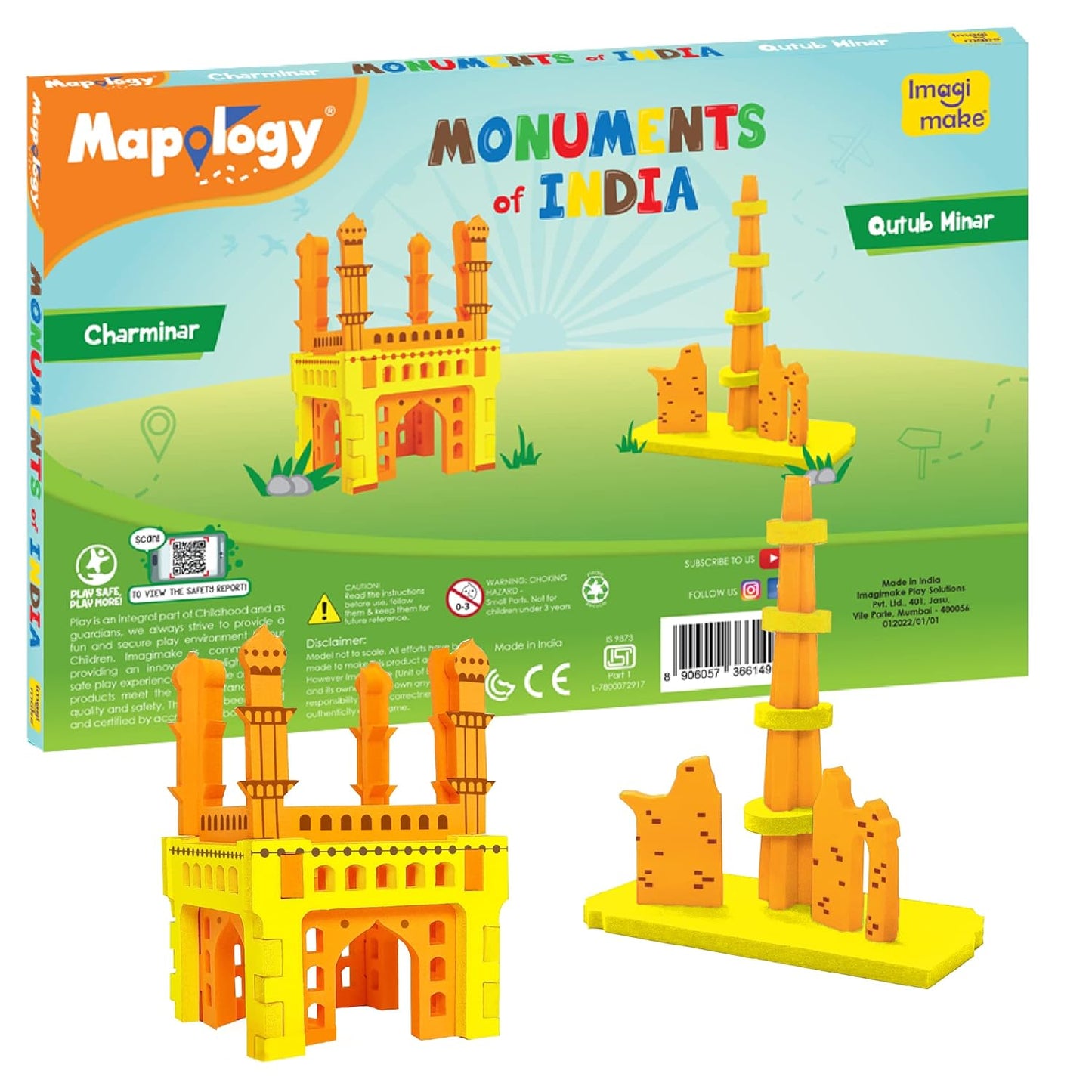 Imagimake Eva Foam Mapology Monuments Of India - Red Fort & Hawa Mahal - Construction Set - Educational Toy For Boys & Girls Above 5 Years (Red Fort & Hawa Mahal)