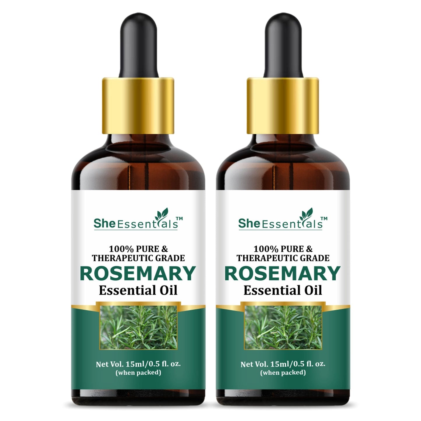 She Essentials Rosemary Essential Oil For Hair Growth & Longer Hair - 100% Pure & Natural