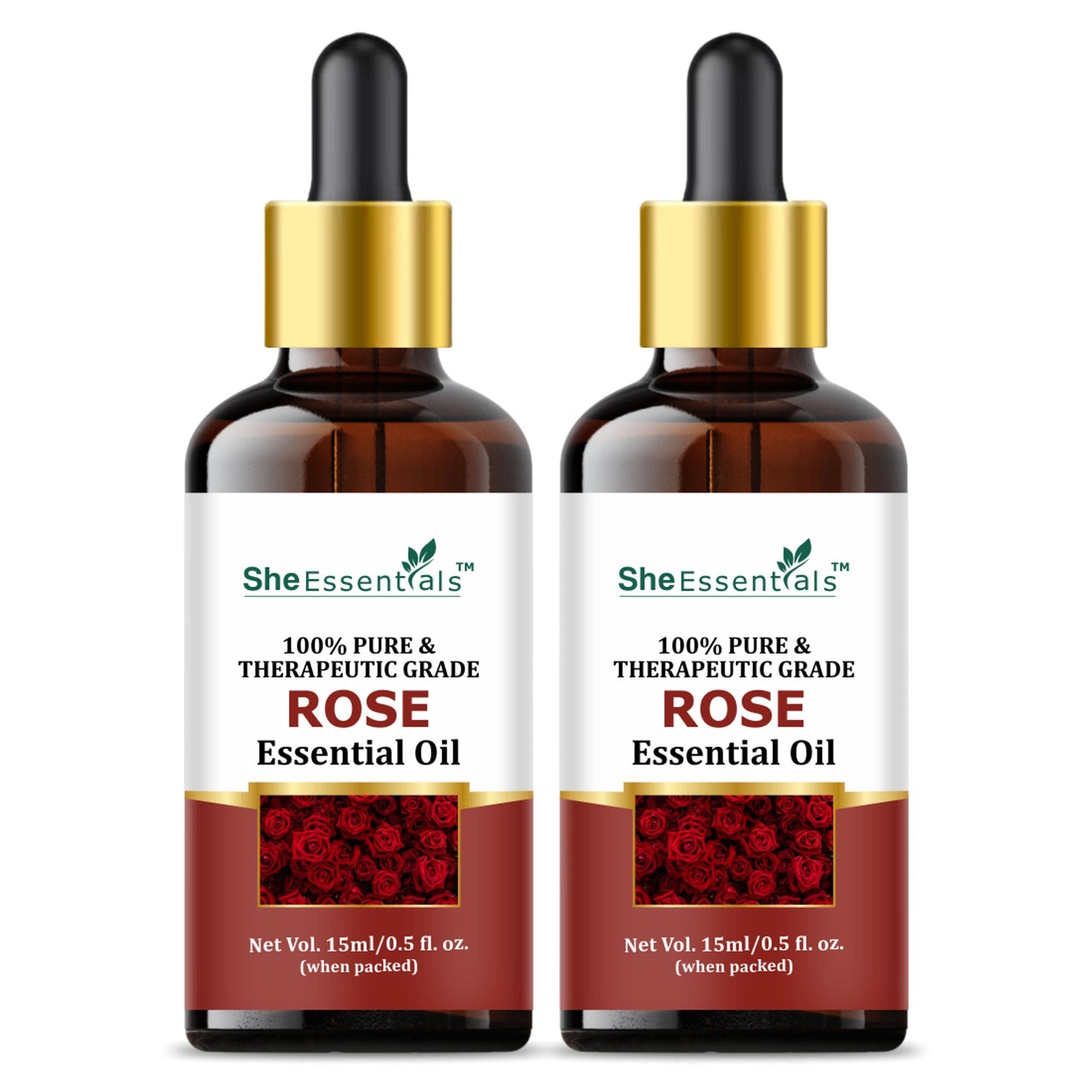 She Essentials Rose Essential Oil For Glowing & Brightening Skin - 100% Natural