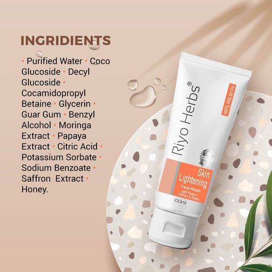Riyo Herbs Skin Lightening Face wash With Papaya, Saffron & Honey