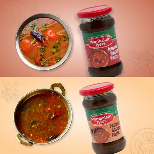 Mambalam Iyers Tomato Rasam & Pepper Rasam Paste Combo