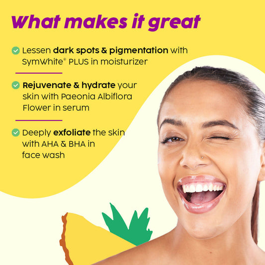 PLIX The Plant 2% Alpha Arbutin Depigmentation Combo For Dark Spot Removal With Cleanser, Face Serum & Cream