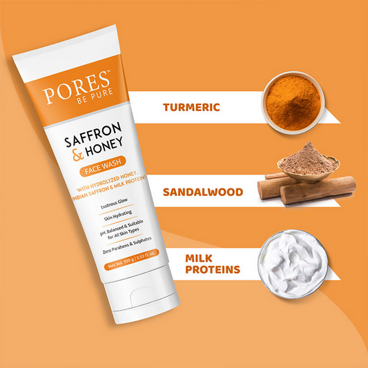 Pores Be Pure Saffron Glow Bright Face Wash With Honey
