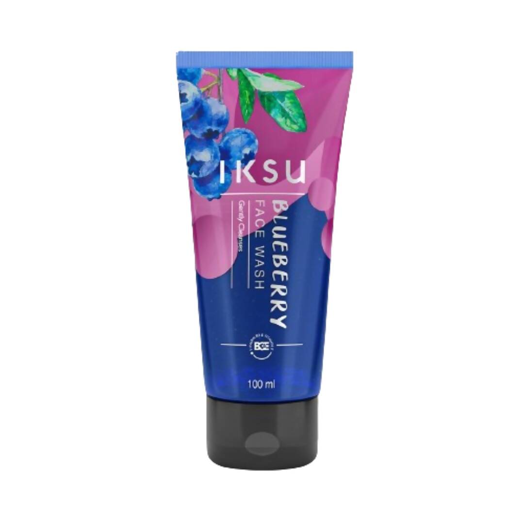 Iksu Blueberry Face Wash tube on a white background