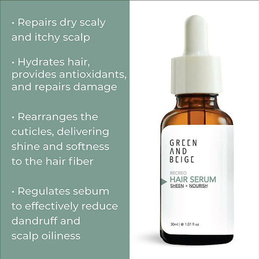 Green And Beige Recreo Sheen + Nourish Hair Serum
