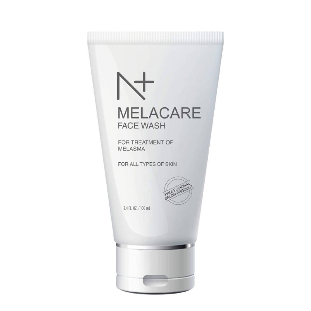 Melacare face wash tube on a white background