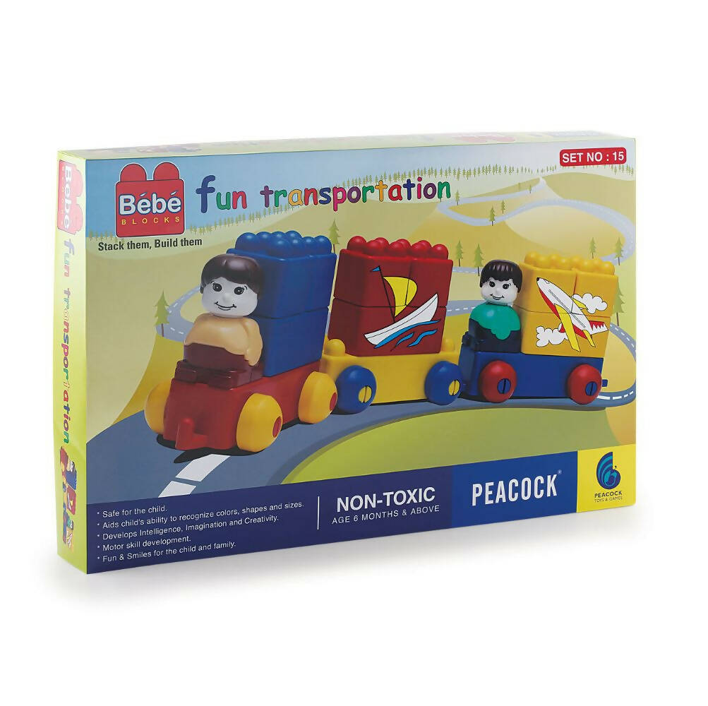Bébe Blocks toy train set packaging on a white background