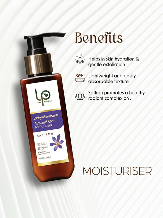 Life Purified Bahyasnehana Almond Oat Moisturiser - Body Lotion - Saffron