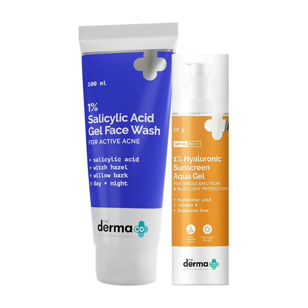 Two skincare products from derma co on a white background