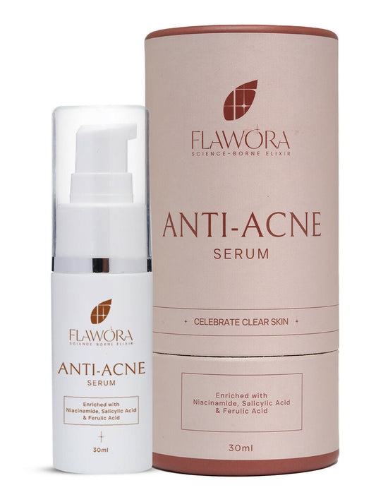 Flawora Anti-Grey Hair Serum, Anti Acne Serum & Gold Face Serum Combo