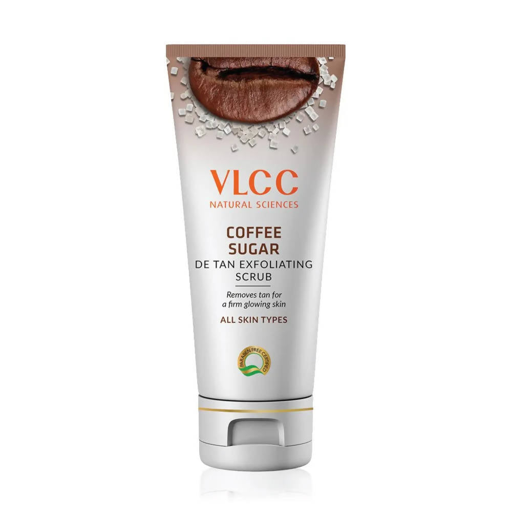VLCC Coffee Sugar De Tan Exfoliating Scrub tube on a white background
