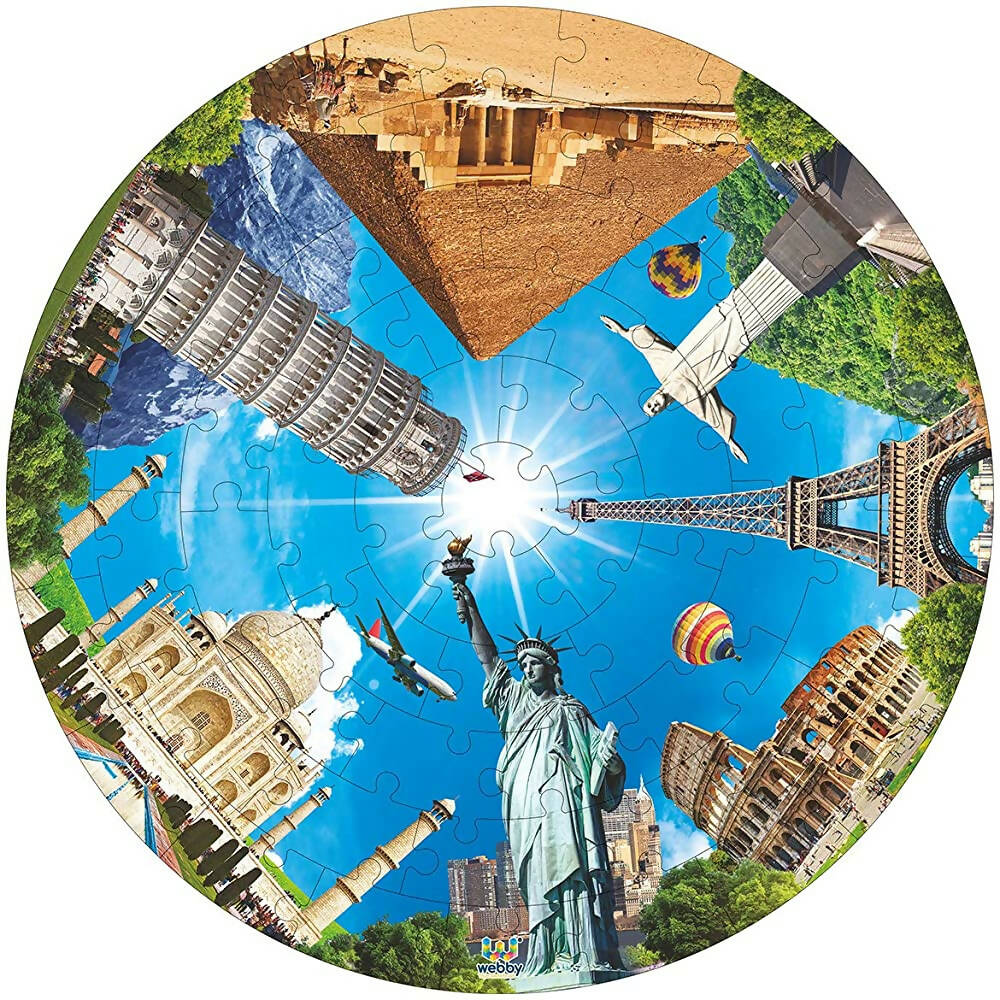 Webby Wooden Seven Wonders of The World Jigsaw Puzzle-60 Pcs