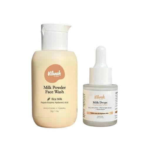 Two skincare products from Vilvah on a white background