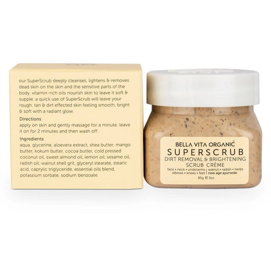 Bella Vita Organic SuperScrub Dirt Removal & Skin Brightening Scrub Creme