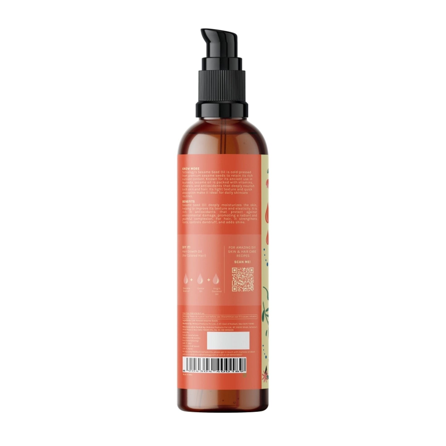 Tattvalogy Sesame Seed Oil - Cold Pressed, Strengthens Hair, Soothes & Nourishes Skin, all Naturally