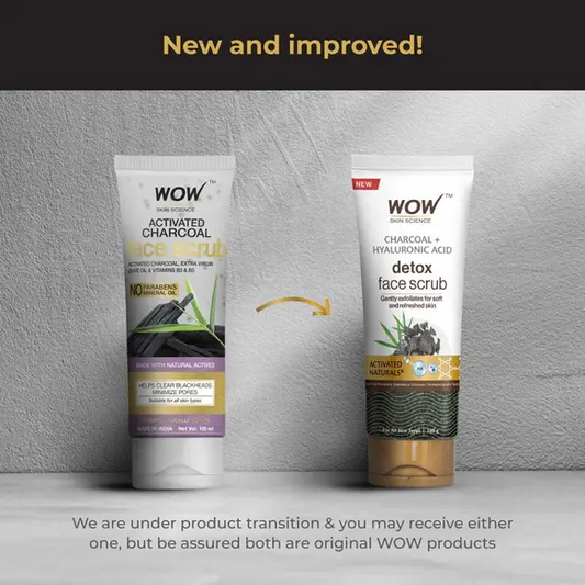 Wow Skin Science Charcoal & Hyaluronic Acid Detox Face Scrub