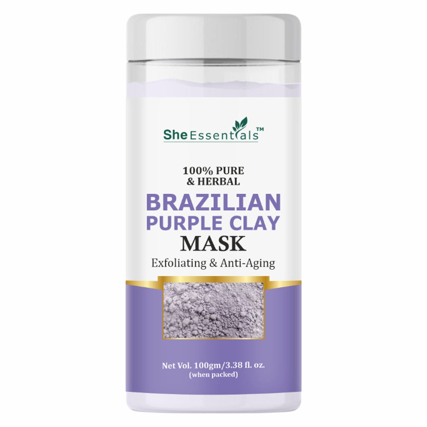 She Essentials Brazilian Purple Clay Mask For Brightening Skin