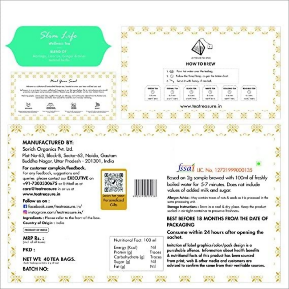 Tea Treasure Slim Life Tea Bags