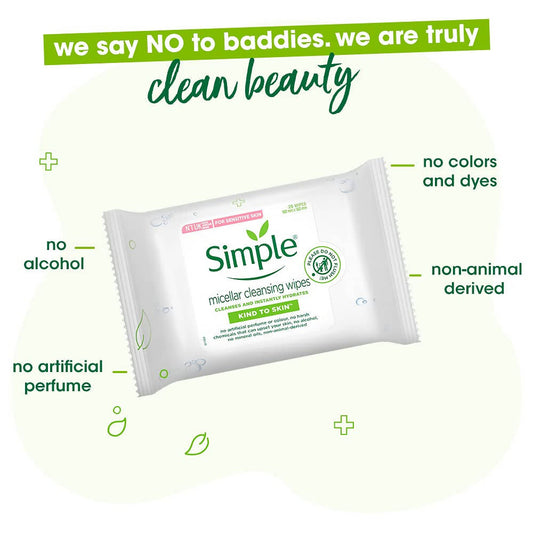 Simple Kind To Skin Micellar Cleansing Wipes