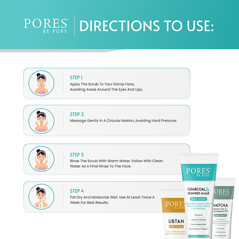 Pores Be Pure Charcoal Gel Face Scrub With Seaweed & Algae