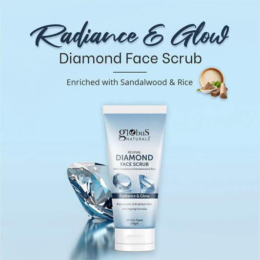 Globus Naturals Revival Diamond Face Scrub, Suitable For All Skin Types
