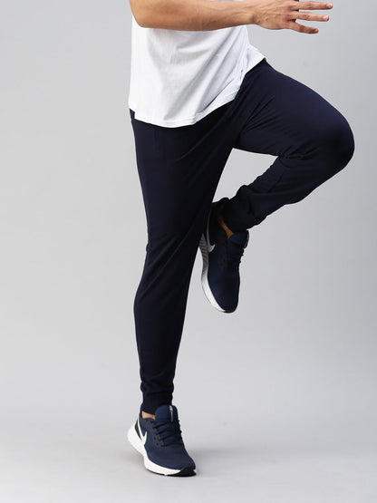 Men Combed Cotton Rich Jogger with Side Pockets Navy JP4