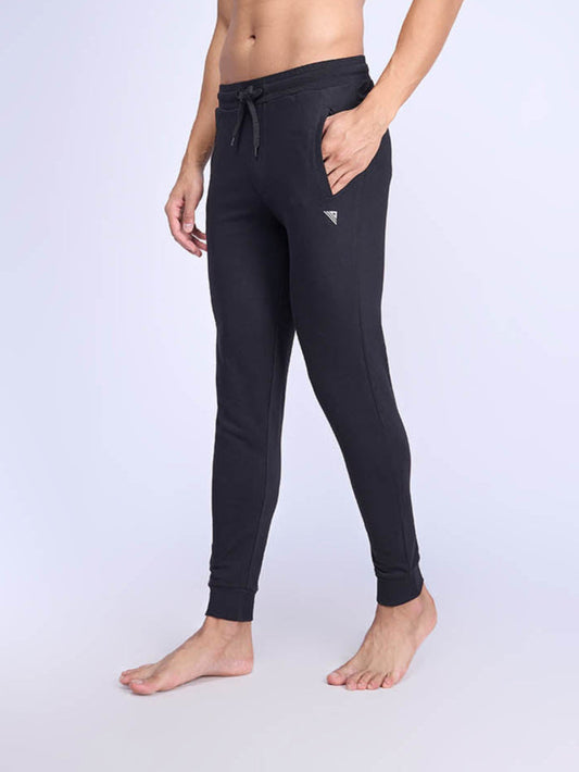 Men Combed Cotton Rich Jogger with Side Pockets Black EJ3