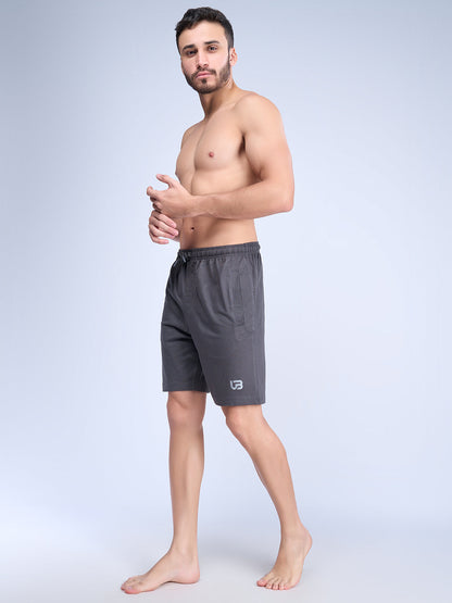 Men Combed Cotton Rich Agile Shorts Dark Grey AGS2