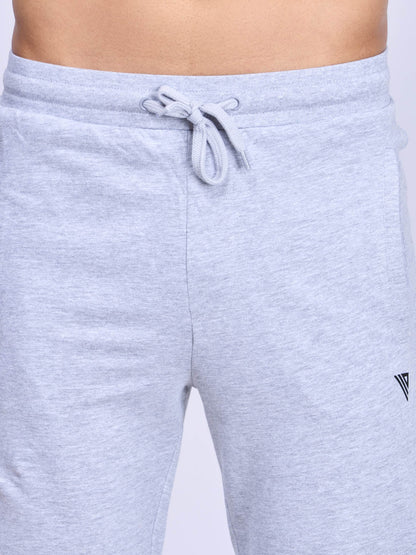 Men Combed Cotton Rich Jogger with Side Pockets Grey Melange EJ1