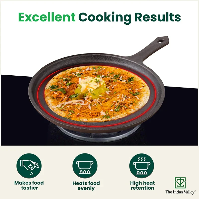 The Indus Valley CASTrong Cast Iron Cookware Set: Tawa + Kadai, Kitchen Set for Home, Pre-seasoned, 100% Pure, Toxin-free, Induction