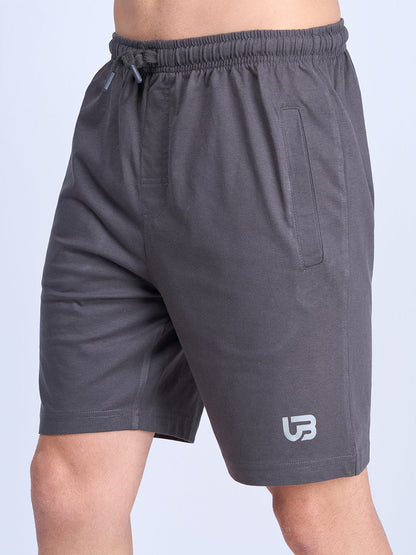 Men Combed Cotton Rich Agile Shorts Dark Grey AGS2