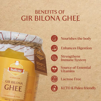 Indicow Foods Pure Authentic A2 Gir Cow Ghee