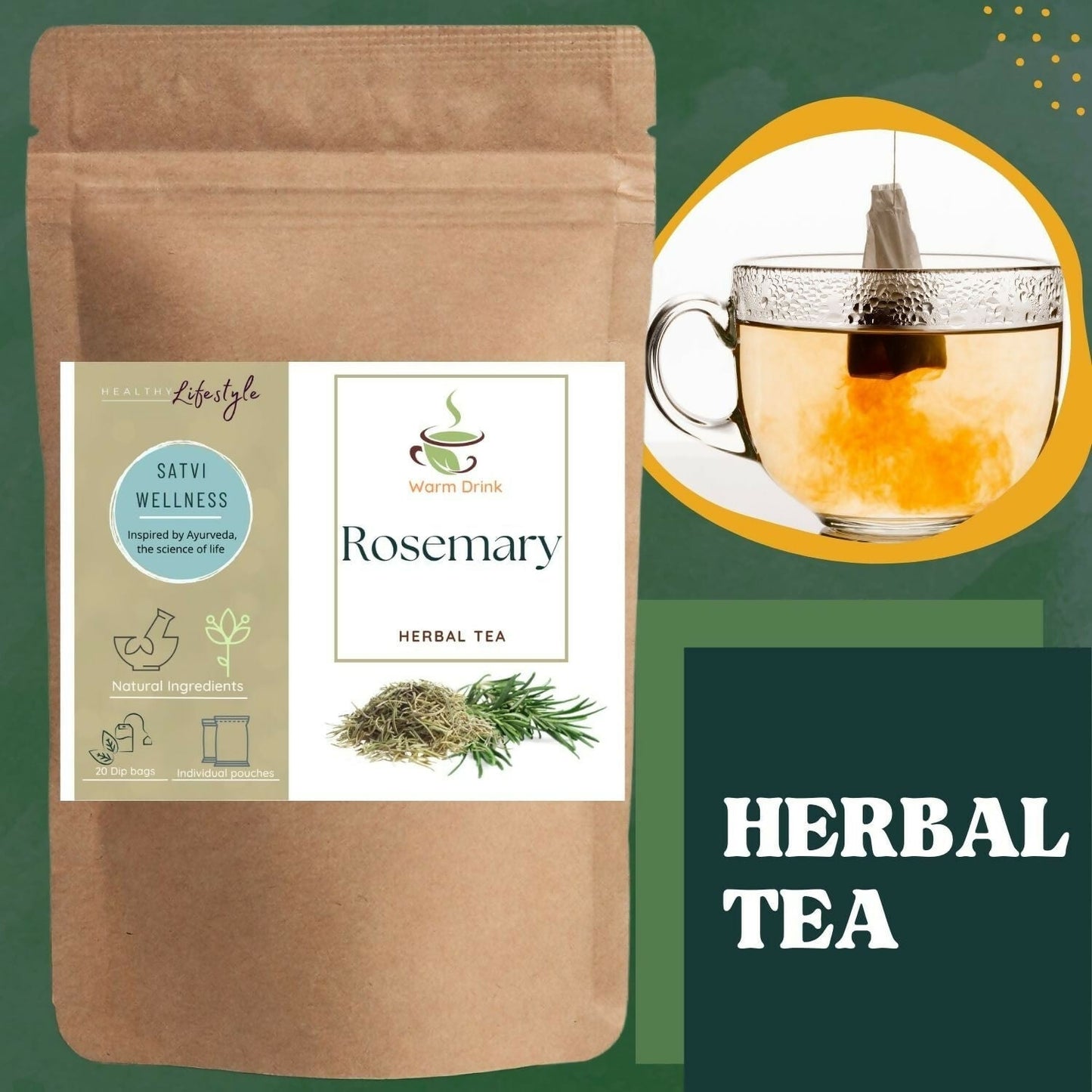 Satvi Wellness Rosemary Tea Bags