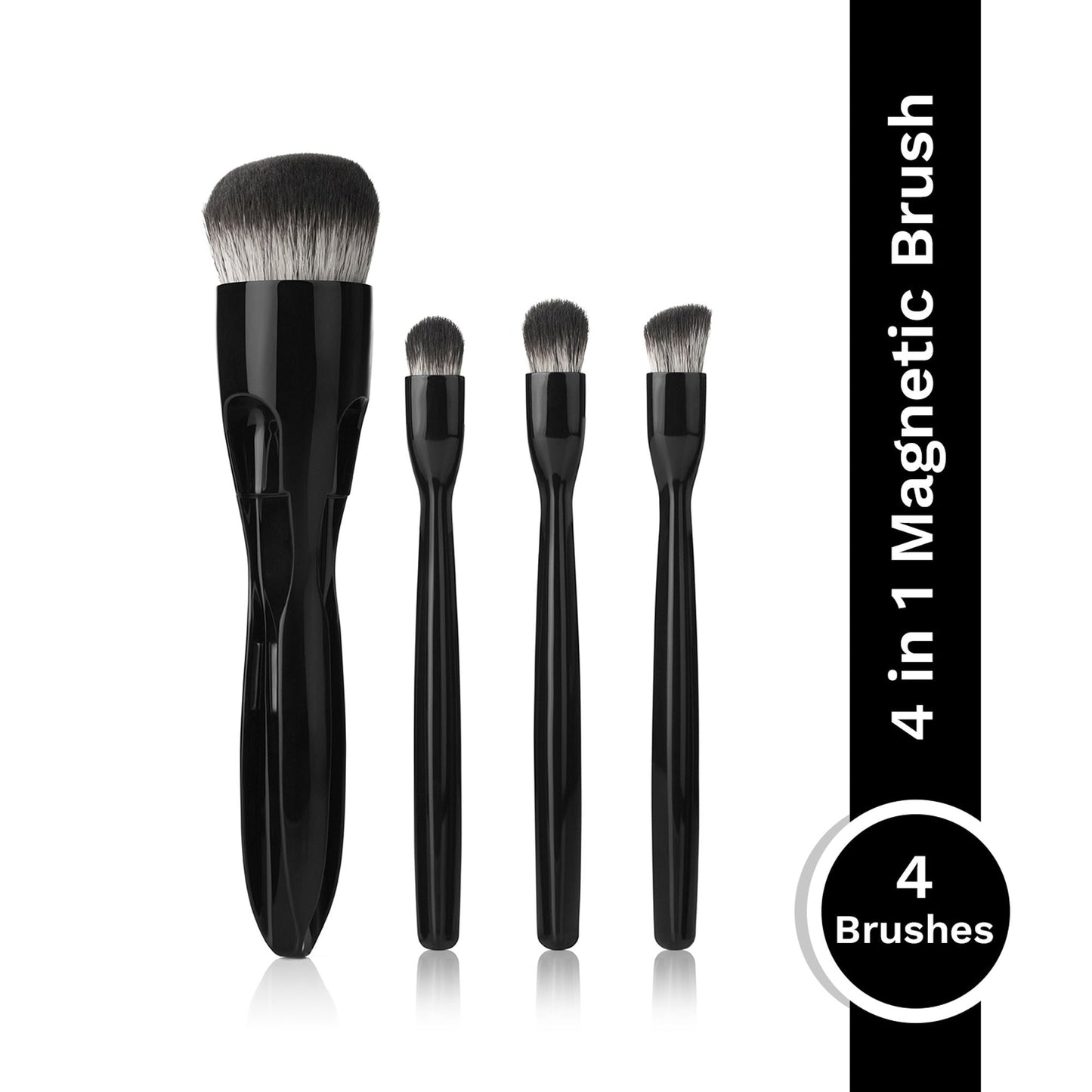 PAC Studio 4-IN-1 Magnetic Makeup Brush - Innovative Compact Handle, Travel Friendly, High Quality Bristles