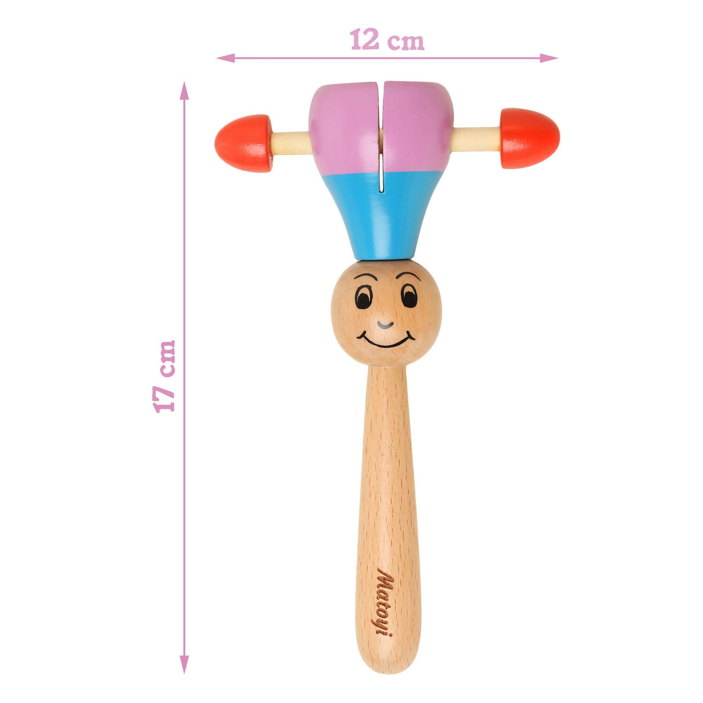 Matoyi Wobbly Panda & Blue Rabbit Pull Along & Maraca For Kids